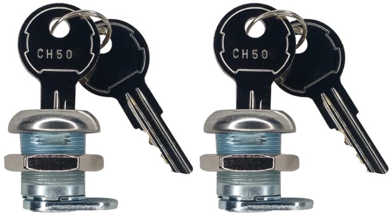 JQuad (2 Pack Keyed Alike) Truck Tool Box Locks with Keys - Replacement Pickup Toolbox Lock Cylinder for Latch (2 Pack) - Image 1